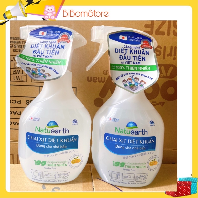 Chai Xịt duyệt khuẩn NATUEARTH 410 ML