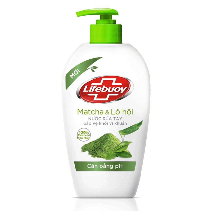 Nước Rửa Tay Cân Bằng pH Lifebuoy Matcha Và Lô Hội 180G