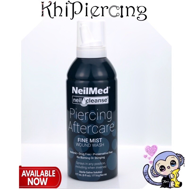 Neilmed xịt chăm sóc sau khi xỏ khuyên tai và các vị trí( chai 177ml )