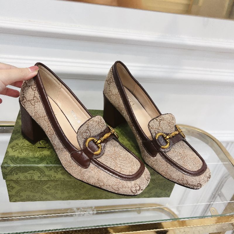 c Giày Cao Gót 7p Mũi Vuông Gc Da Mềm Êm Fullbox Bill Túi Cao Cấp