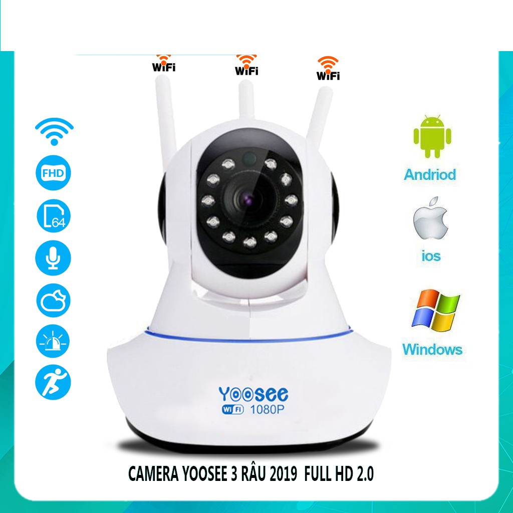 Camera Full HD 1080P Yoosee 3 râu 2.0 - kèm thẻ nhớ 32GB | BigBuy360 - bigbuy360.vn