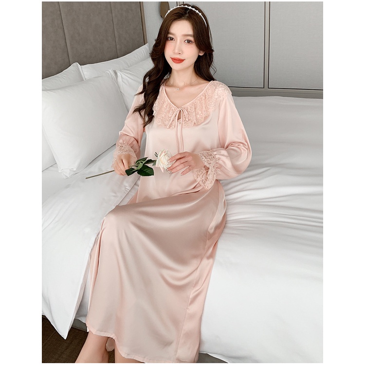 Đầm Ngủ Tay Dài Phong Cách Công Chúa Kiểu Pháp Thời Trang Mùa Xuân Mới 2022 Dành Cho Nữ