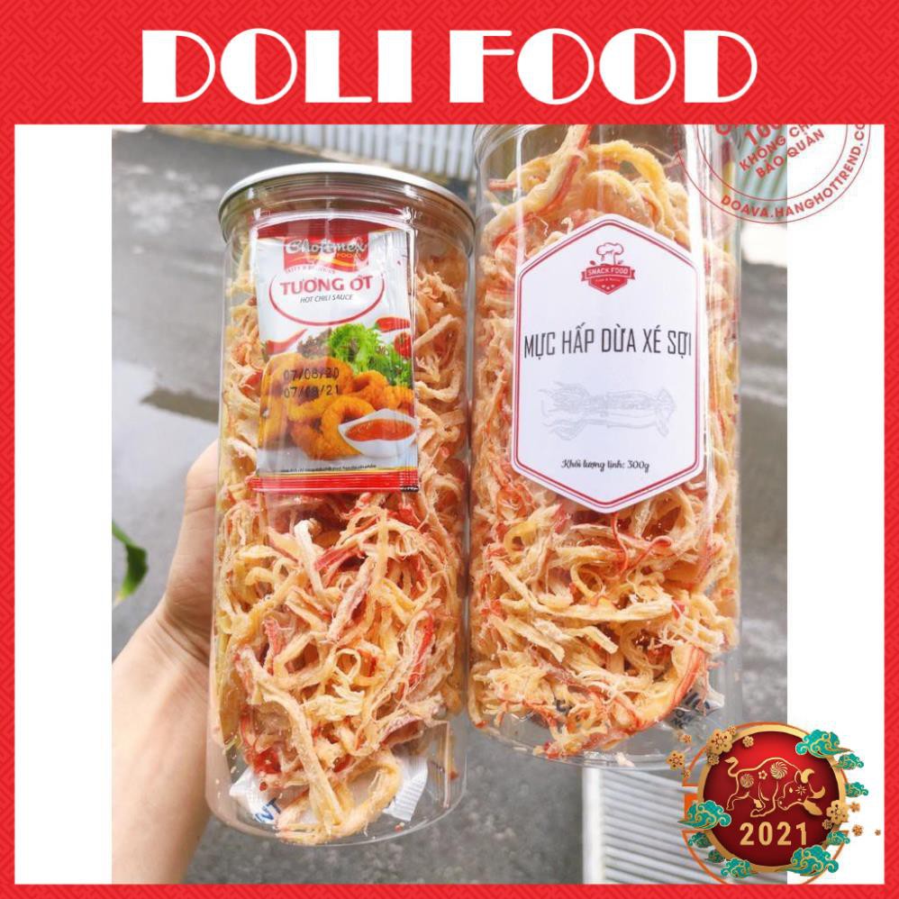 [Handmade] Khô Mực Hấp Nước Dừa Xé Sợi 250g - Mực Khô Nhà Hấp Nước Dừa Béo Ngậy Ăn Là Nghiện - DAV013