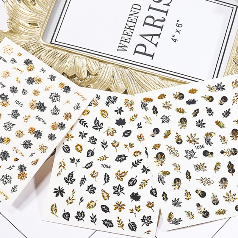 Set 9 Tấm Hình Dán Móng Tay Nghệ Thuật Nhiều Màu Sắc DIY