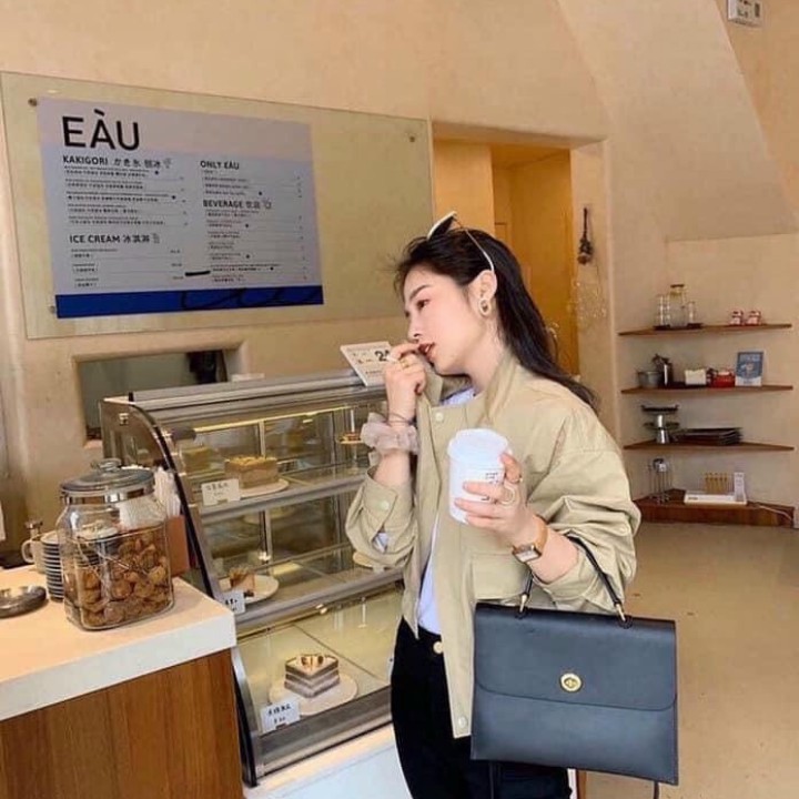 Áo khoác kaki nữ túi hộp mẫu trơn basic thời trang, K03 | BigBuy360 - bigbuy360.vn