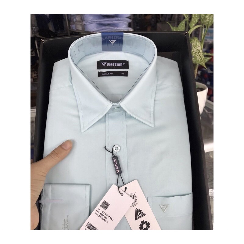 Áo Sơ Mi Việt tiến dài tay chính hãng size 36 từ 55kg trở xuống.