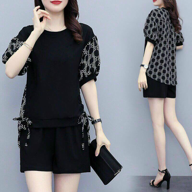 HÀNG NHẬP - SÉT SHORT THUN TAY VÀ LƯNG IN CHỮ B