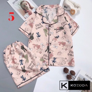 Bộ pijama nữ mặc nhà chất cộc tay quần đùi chất thô đũi thoáng mát
