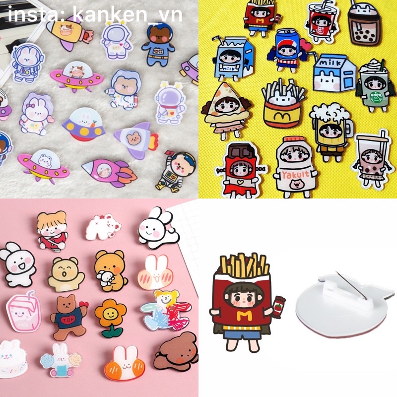 Pin Cài, Huy Hiệu, Ghim, Sticker - Phụ kiện Balo, cài Balo, Túi Xách, Túi Vải, Mũ, Áo