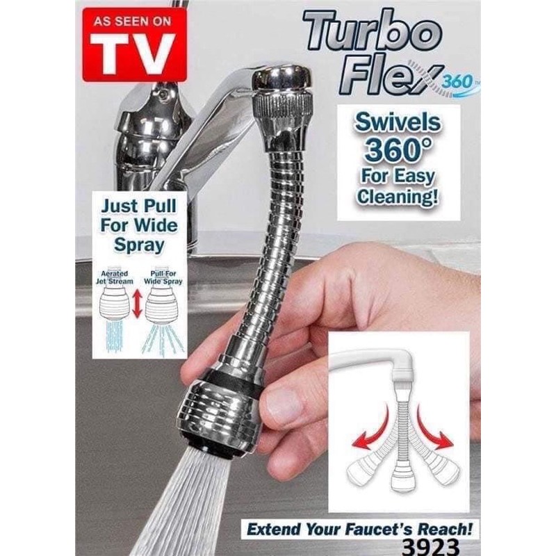 vòi xịt đa năng rửa chén bát - vòi tăng áp TURBO FLEX 360