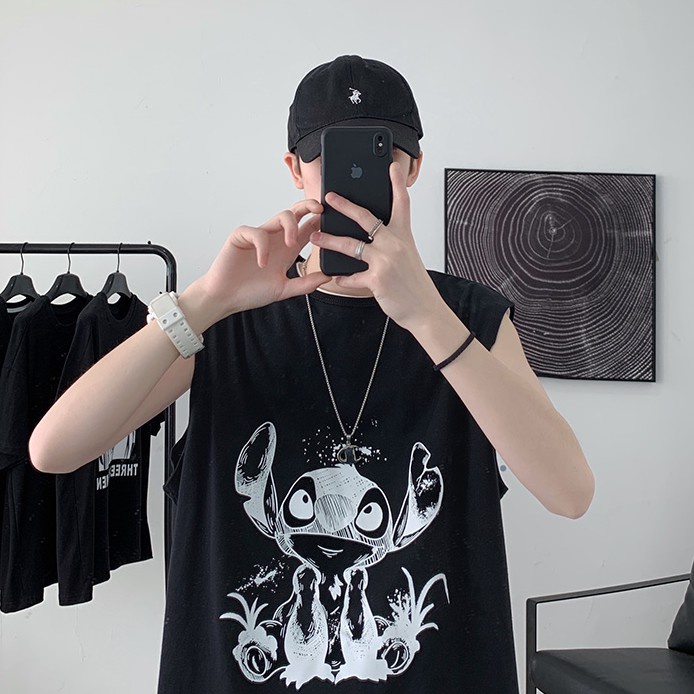 Áo thun sát nách in hình thời trang cho nam