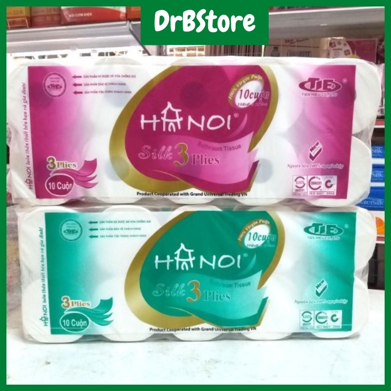 Giấy vệ sinh Hà Nội chính hãng loại 1 nặng 1,6 kg (có lõi và không lõi) DrbStore