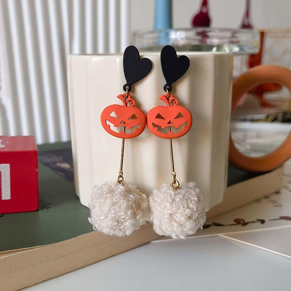 MXGOODS Halloween Earrings Girls Gift Halloween Party Pendant Earrings Skeleton Ghost Bat Dangle Ear Studs