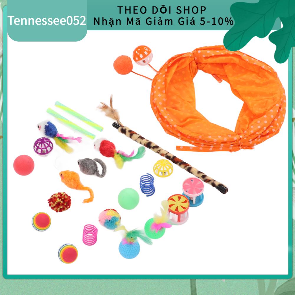 Tennessee052 22 cái Đồ chơi cho mèo Nhiều sự kết hợp khác nhau quả cầu lông vũ tương tác