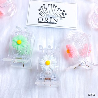 ( DẺO KO GÃY ) Kẹp tóc, kẹp càng cua 5 răng dẻo ko gãy hoa cúc Orin K964