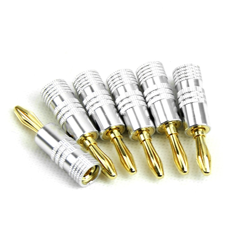 ❤❤ New 12x Golden Nakamichi Speaker Banana Plug Connector Adapter