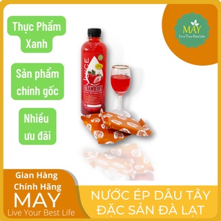 [FREESHIP XTRA] [⇩20%] Nước ép Dâu tây Đà Lạt chai 500ml 🍓🍓