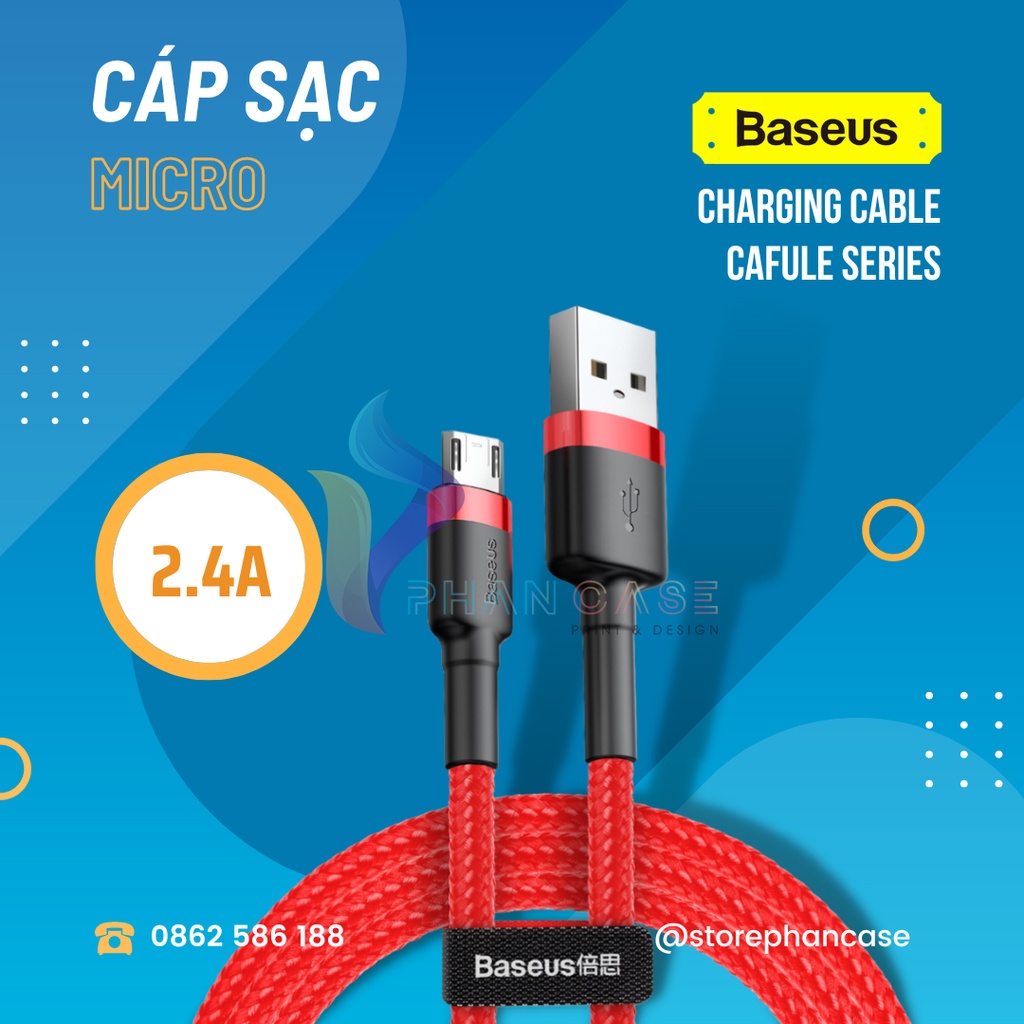 Cáp dù sạc nhanh - Baseus cafule Cable USB For Micro dài 0.5m 1m 2m 3m cho android