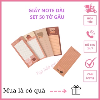 Giấy note, giấy ghi chú set 50 tờ họa tiết gấu