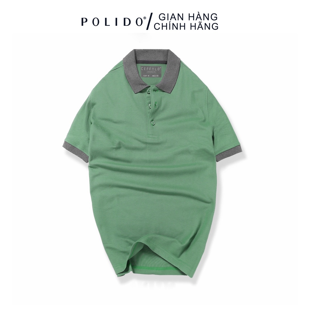 Áo Polo Trơn Phối Bo CEFFYLO Vải Cotton 100% 7 Màu Trẻ Trung