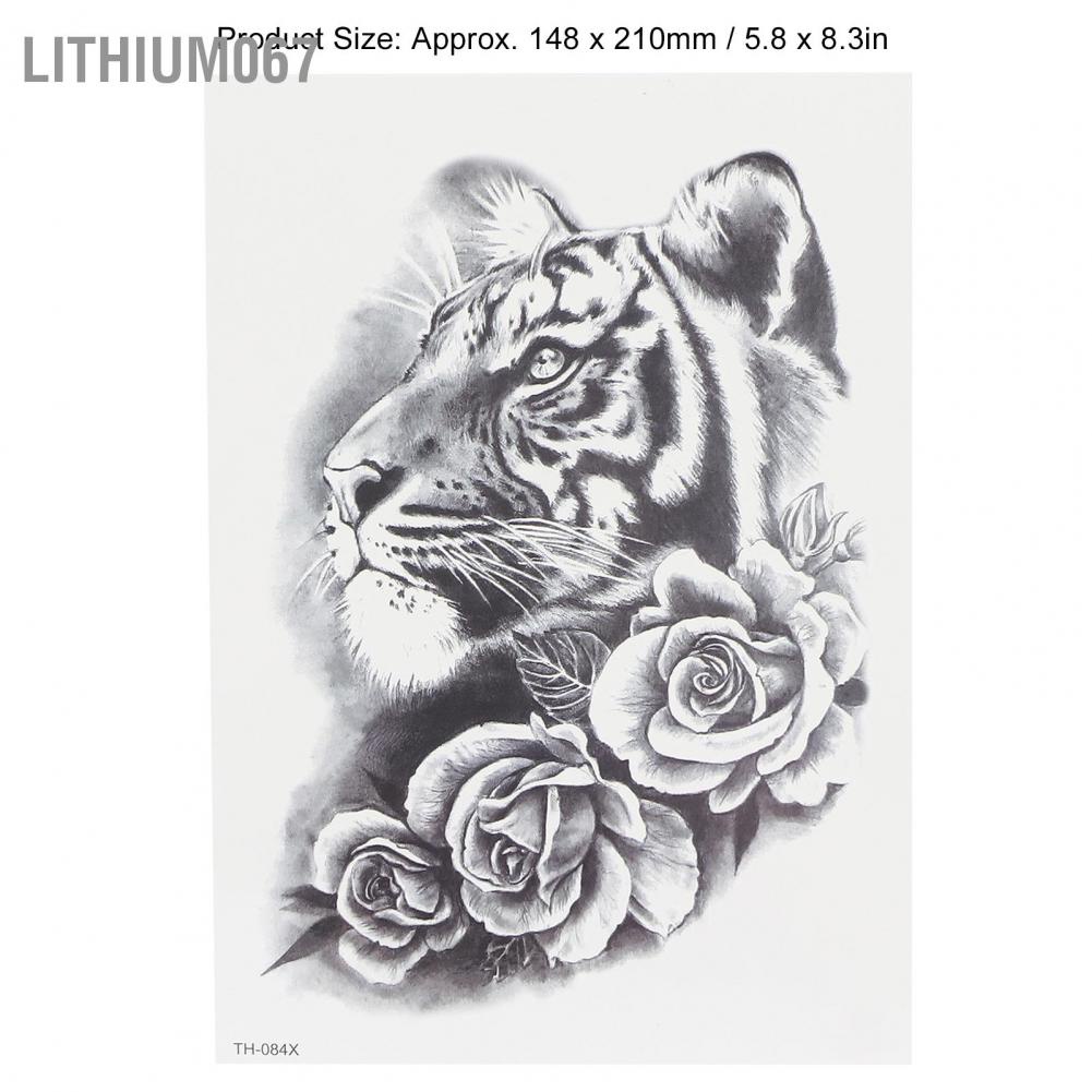 Lithium067 Men Unique Animal Pattern Tattoo Sticker Portable Waterproof Temporary