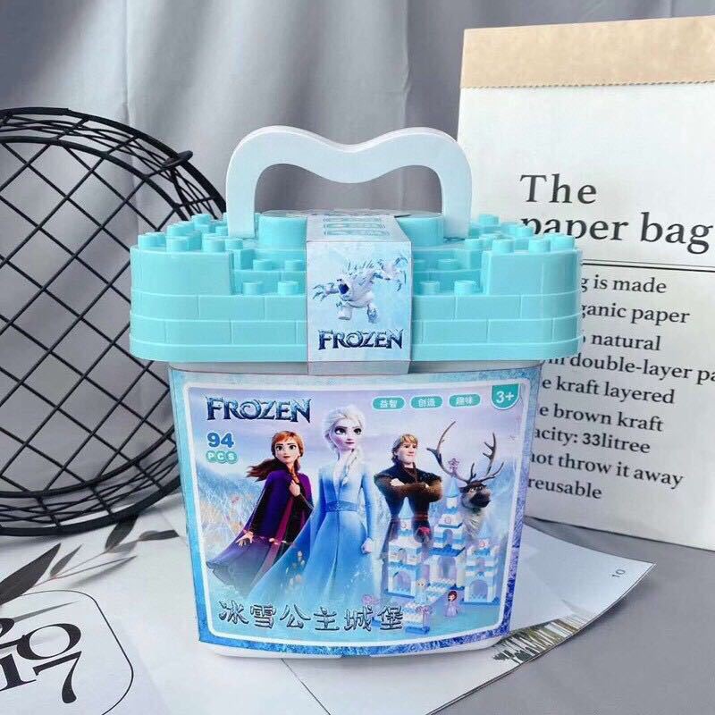 ❤  94PCS Frozen Building Block Storage Bucket Set Education Toys For Kids Gifts