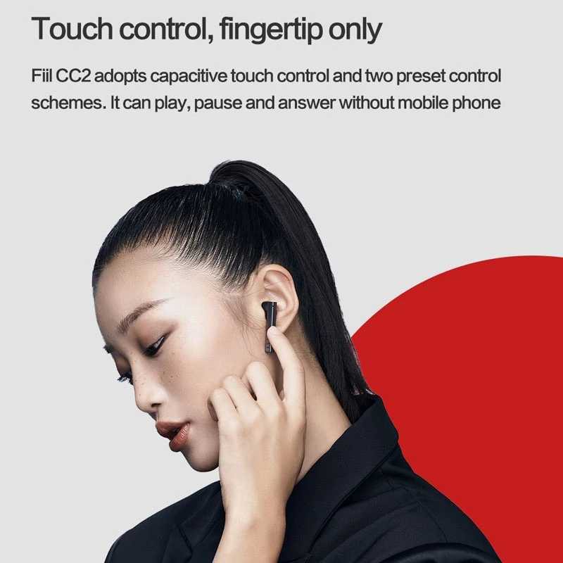 Tai nghe True Wireless FIIL CC2 - Hàng chính hãng | Thiết kế dạng Airpods, Bluetooth 5.2, Pin 32