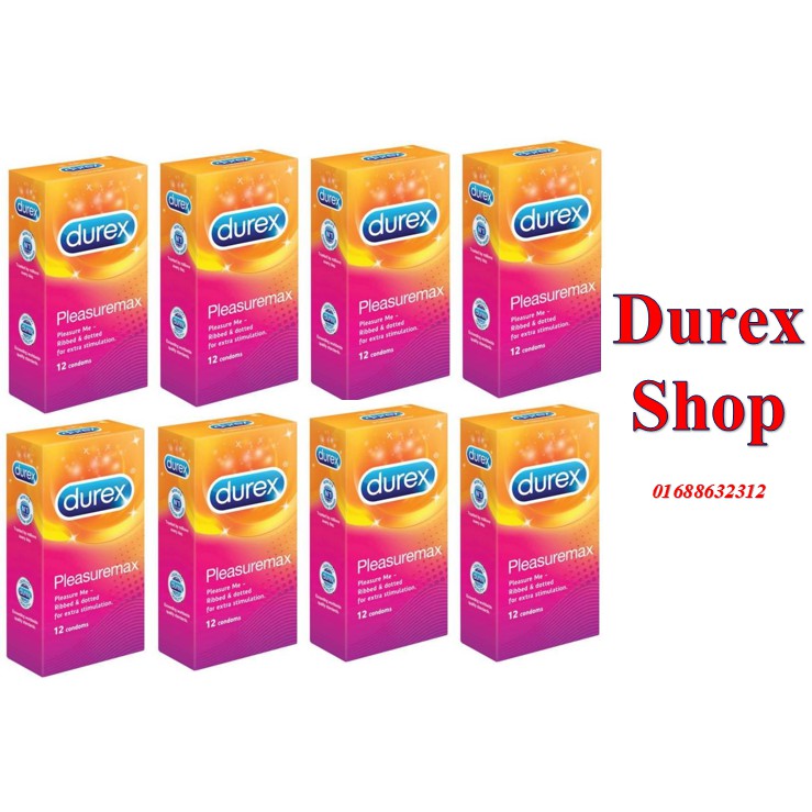 [COMBO] 8 hộp bao cao su Gai Liti Durex Pleasuremax - 96 cái