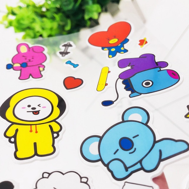 Sticker nổi hình BT21 - Sticker 3D hình BT21 - Hình dán BT21