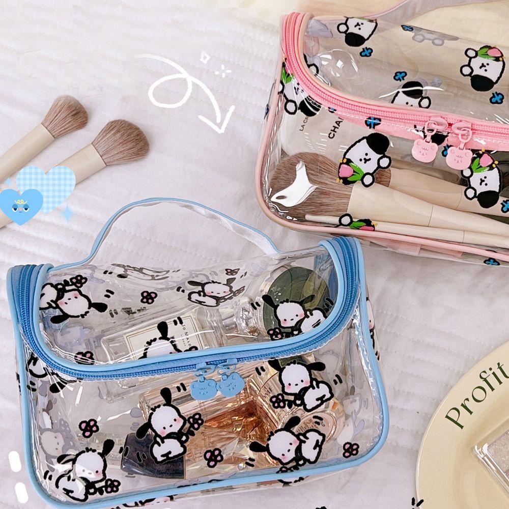 Túi Đựng Mỹ Phẩm Trong Suốt Lấp Lánh Sức Chứa Lớn Có Khóa Kéo Cho Nữ