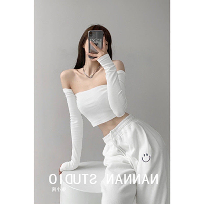Set Áo Ống + Áo Ống Tay Dài Hở Vai Quyến Rũ Ốp