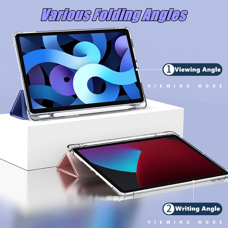 NIXXOS Ốp Máy Tính Bảng Trong Suốt Có Ngăn Đựng Bút Cho iPad 10.2 9th Generation mini 6 Air 4 Air 5 10.9