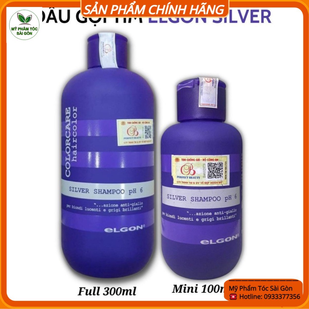 [CHÍNH HÃNG_GIÁ SỈ] Dầu gội khử vàng dành cho tóc tẩy trắng, tóc bạch kim Silver Shampoo Elgon 300ml