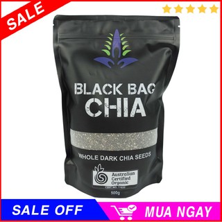 Hạt chia ÚC Black Bag CHIA organic 500gr - Túi đen. Nhập khẩu trực tiếp từ Úc.