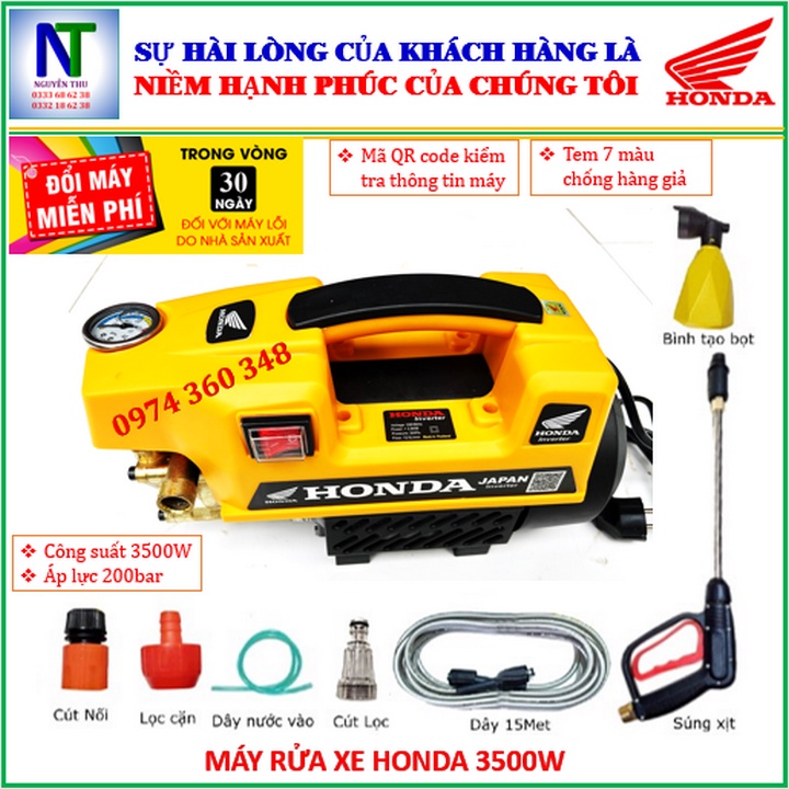 Siêu hot Máy rửa xe honda vàng công suất 2900W-3500W