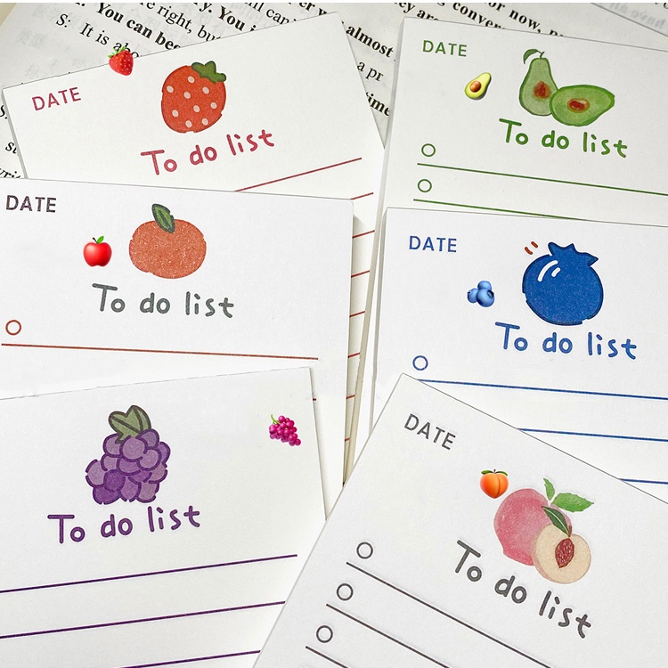 Set 50 Tờ Giấy Ghi Chú Hình Trái Cây Đáng Yêu