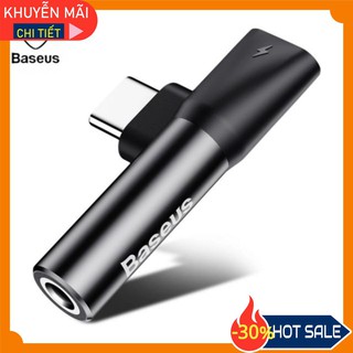 Jack chuyển đổi âm thanh Baseus L41 2in1 Type C ra cổng tai nghe 3.5 mm và cổng sạc