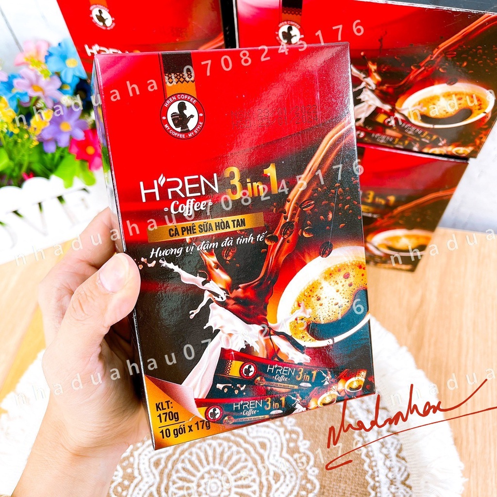 Cà phê sữa hòa tan Hren đặc sản ĐăkLăk hộp 10 gói x17gam