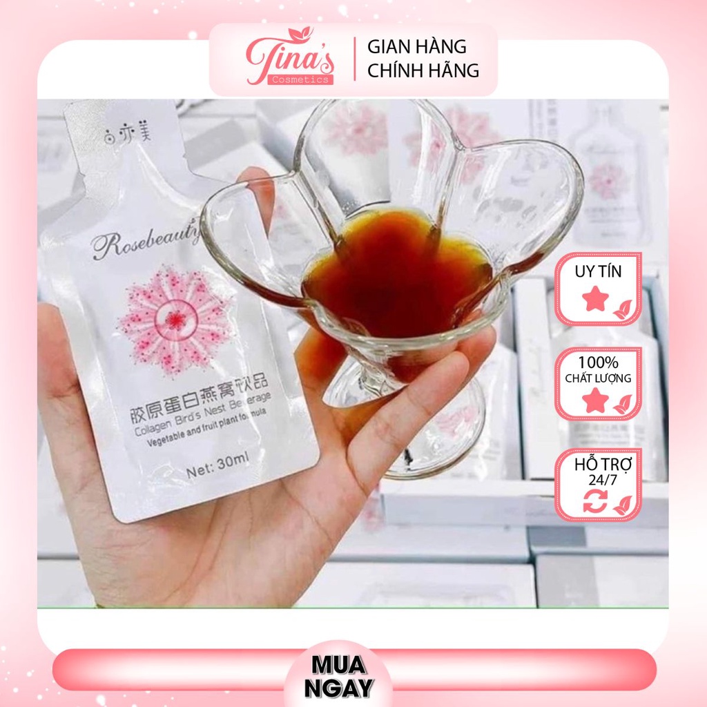 ⚡[ SIÊU SALE ] Nước Uống Trắng Da Collagen Rose Beauty dạng túi 2022 ( 1 hộp 8 gói )