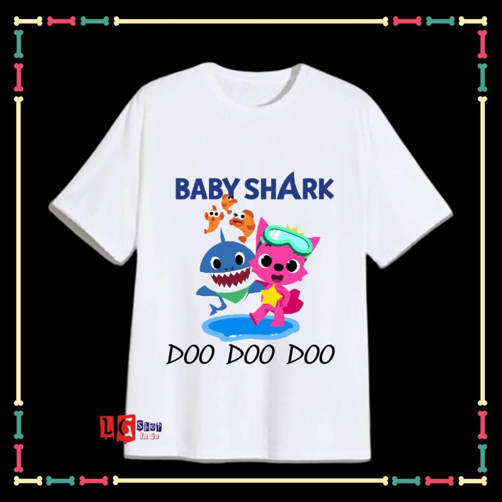ÁO THUN IN HÌNH BABY SHARK CHO BÉ GÁI