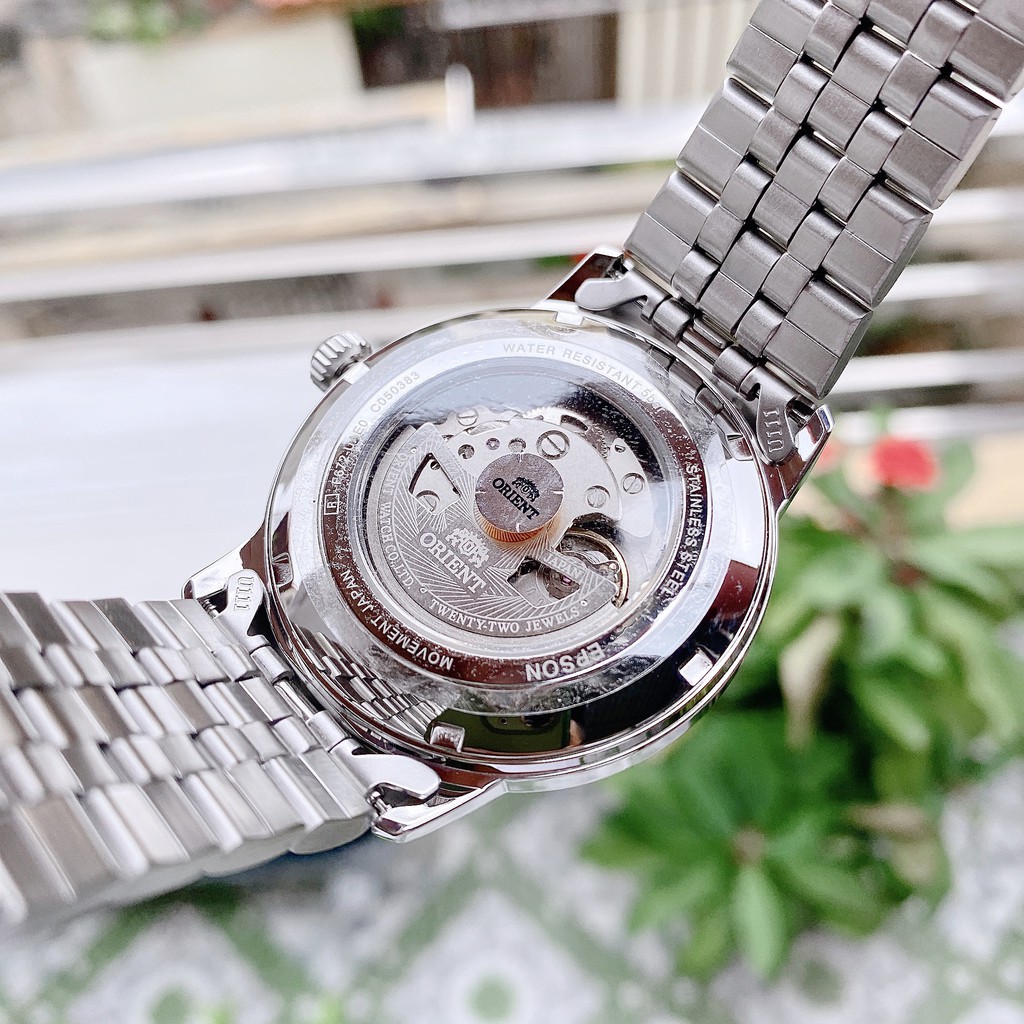 Đồng hồ Nam Orient Symphony 3 RA-AC0F02S10B Automatic Mặt trắng,Lịch ngày-Máy cơ tự động-Dây kim loại cao cấp-Size 42mm