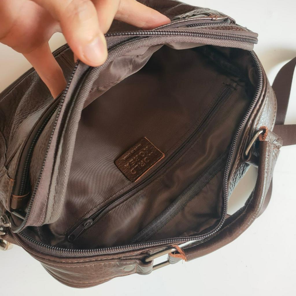 Túi đeo chéo da thật secondhand Đồ Si Bon TD578