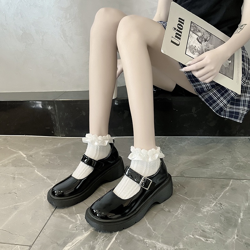 Giày Ulzzang Nữ Lolita Dây Cài 5cm Phong Cách Hàn Quốc