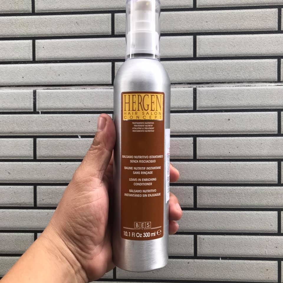 [ Hergen Chính hãng ] Mỡ Dưỡng Xả Khô Bes Hergen Leave in Enriching Conditioner Cho Tóc Khô Sơ Hư Tổn 300ml (ITALY)