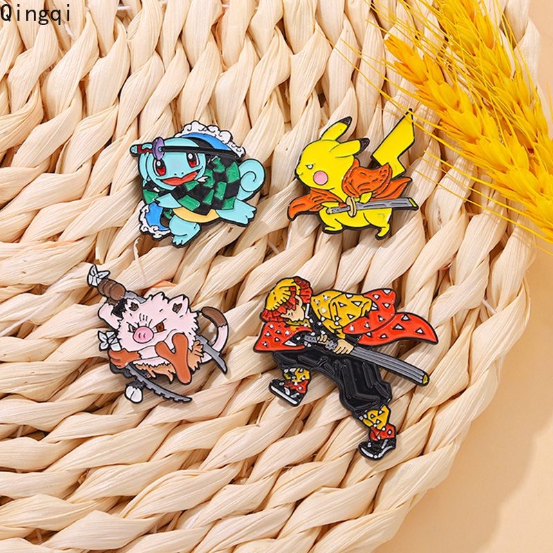 Ghim cài áo MISS ZOE phong cách nhân vật hoạt hình anime Demon Slayer Pikachu tráng men vui nhộn cho trẻ em