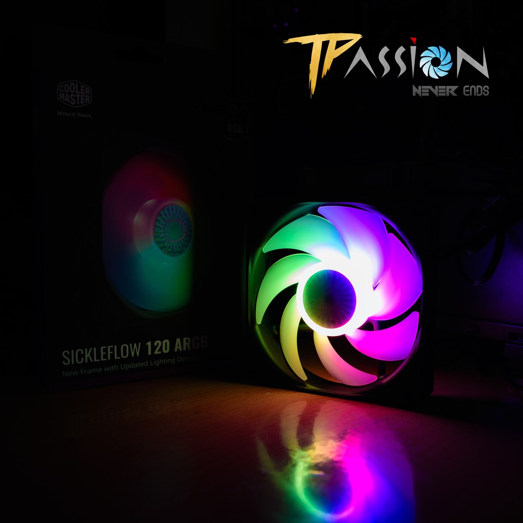 Quạt Fan Case 14cm Cooler Master SickleFlow 140 ARGB - Chính hãng, tản nhiệt tốt, đồng bộ LED Rainbow