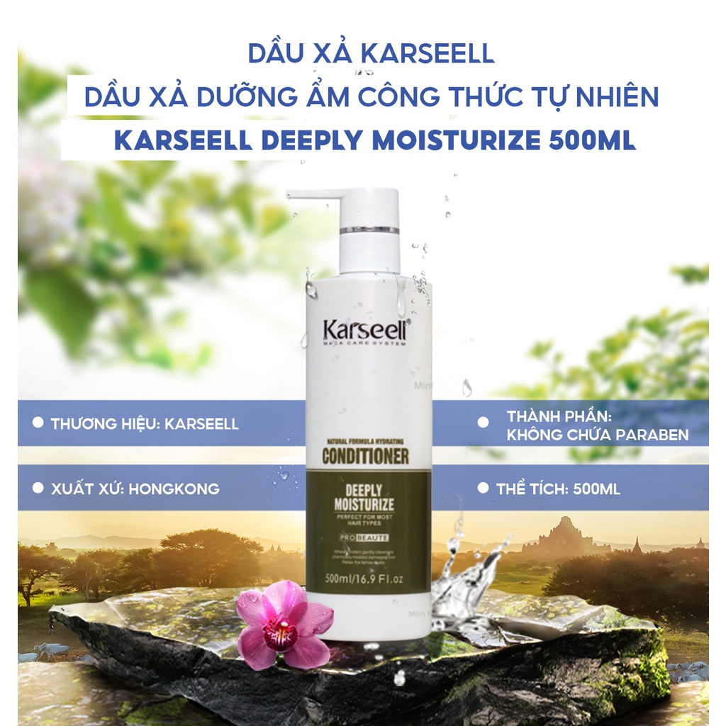 Dầu xả dưỡng ẩm công thức tự nhiên KARSEELL Deeply Moisturize 500ml