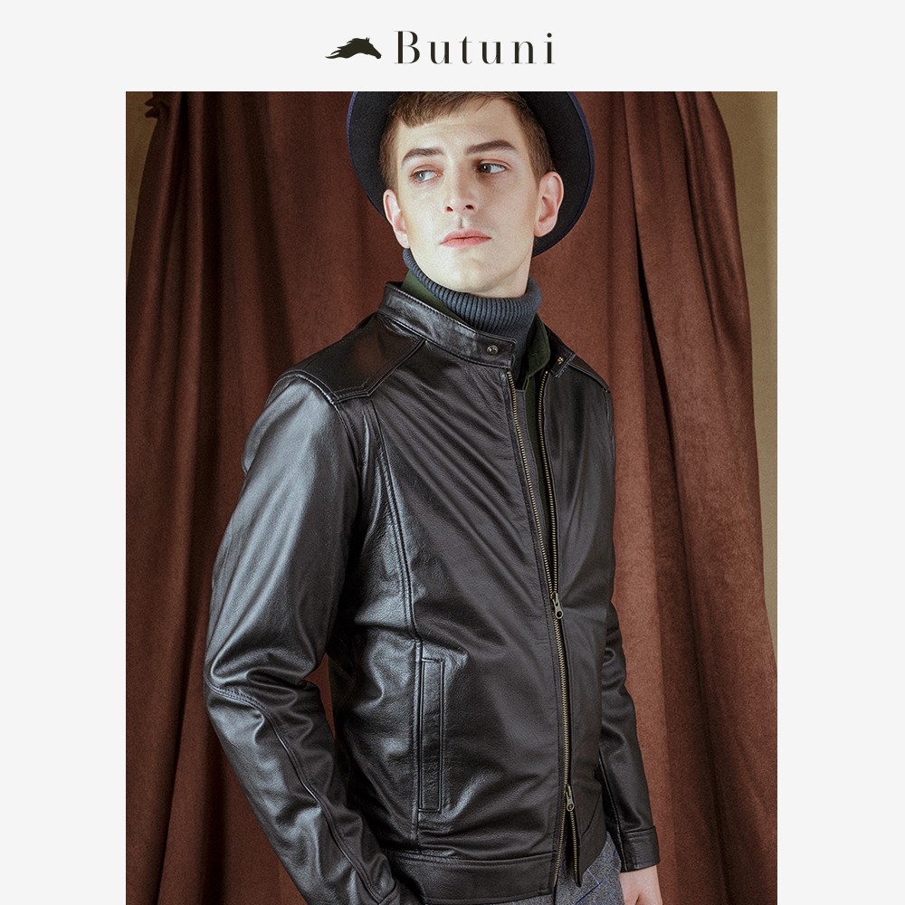 Áo da dê cao cấp lót lông khóa kéo hai chiều Timothy - Butuni