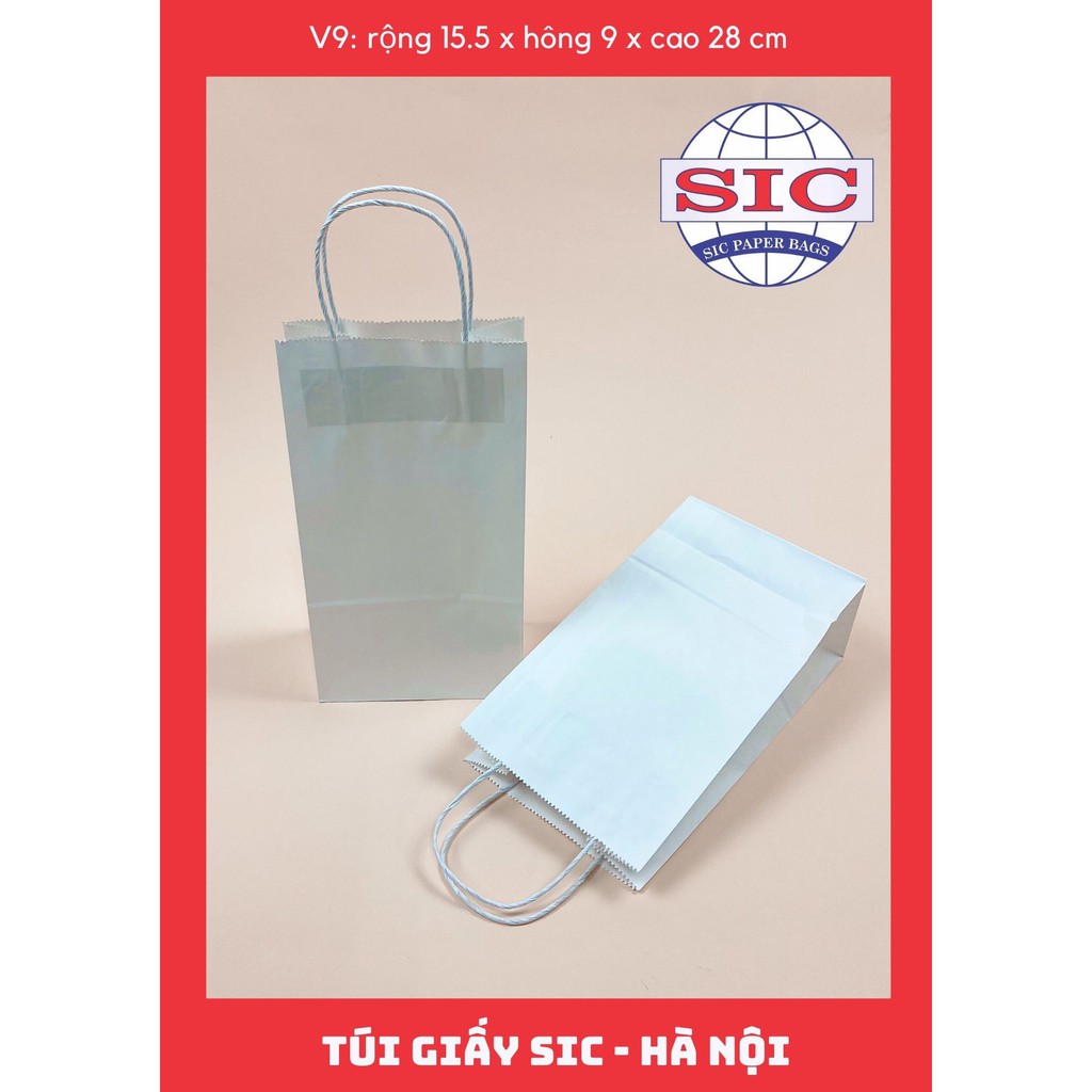 [SET 10 CHIẾC] TÚI GIẤY KRAFT V9: 15.5x9x28 CÓ QUAI ( ẢNH THẬT)