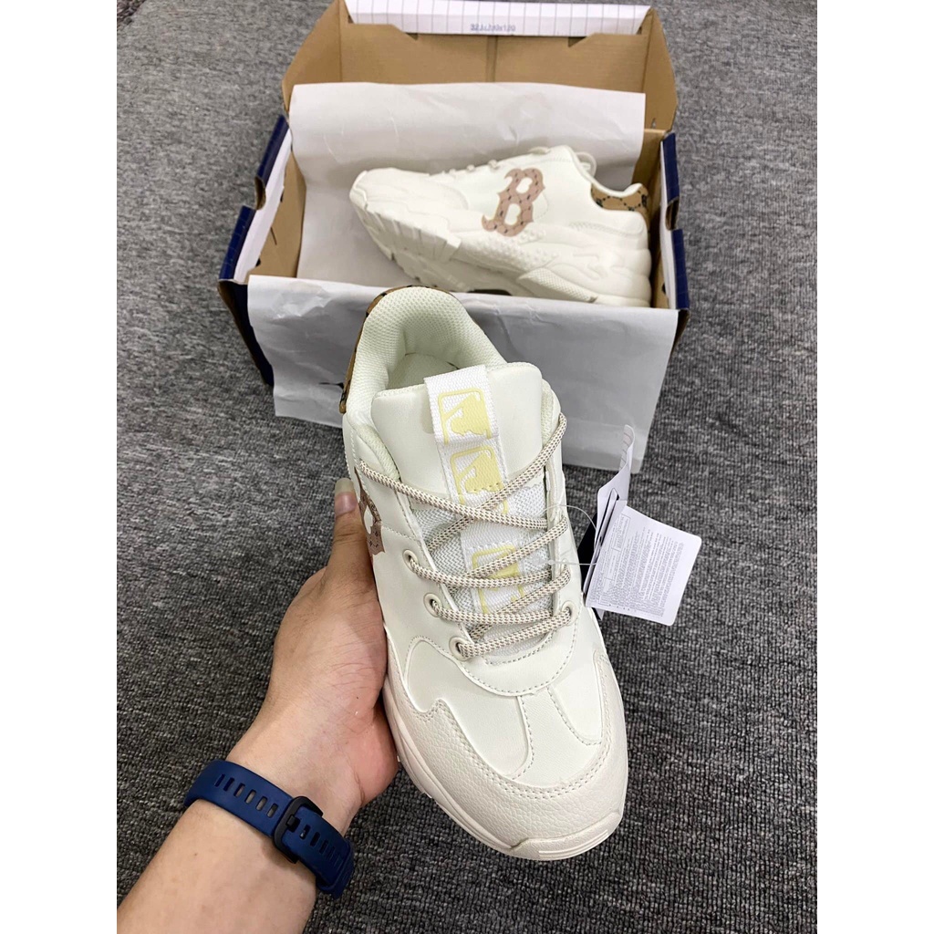Giày thể thao sneaker mlb chữ b nâu bản cao cấp độn đề nam nữ ảnh thật +freeship